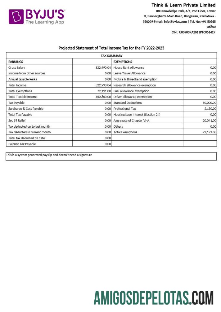 Realista Modelo de recibo de pagamento do aplicativo de aprendizagem BYJU S em formatos Word e PDF.pdf, 2